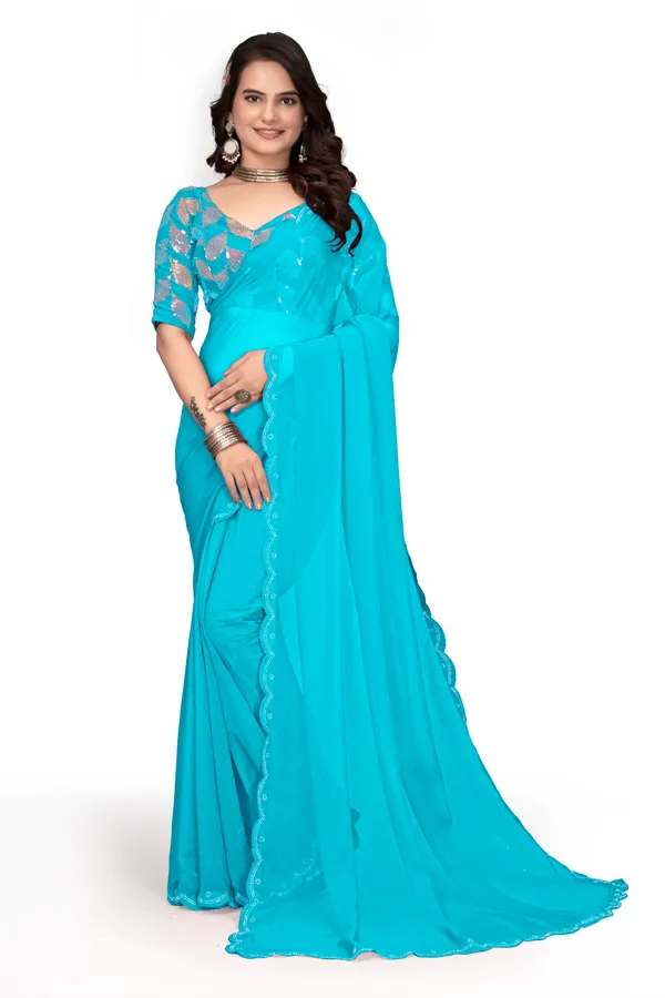 GRIFEZ__WOMEN'S_FANCY_GEORGETTE_SILVER_PANKHUDI_SAREE