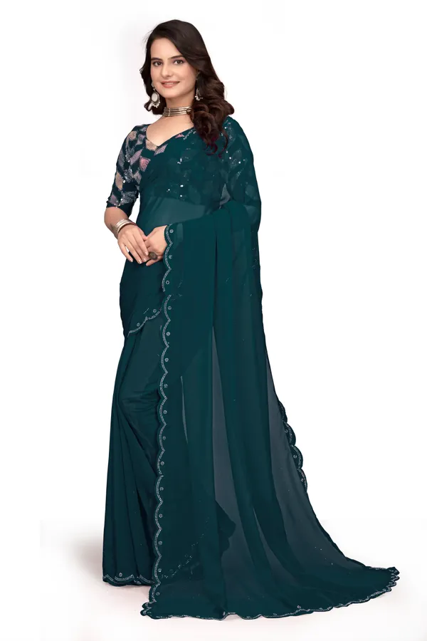 GRIFEZ__WOMEN'S_FANCY_GEORGETTE_SILVER_PANKHUDI_SAREE