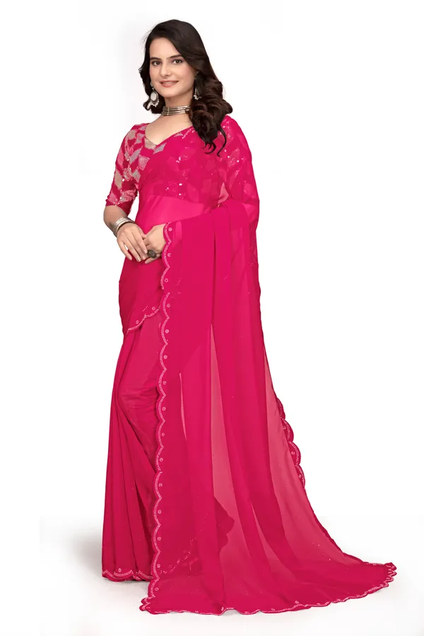 GRIFEZ__WOMEN'S_FANCY_GEORGETTE_SILVER_PANKHUDI_SAREE