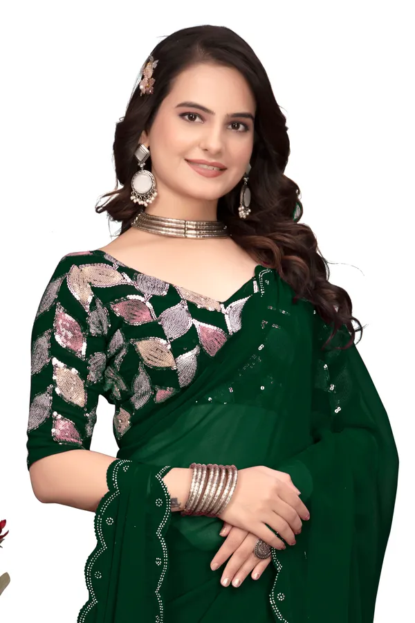 GRIFEZ__WOMEN'S_FANCY_GEORGETTE_SILVER_PANKHUDI_SAREE