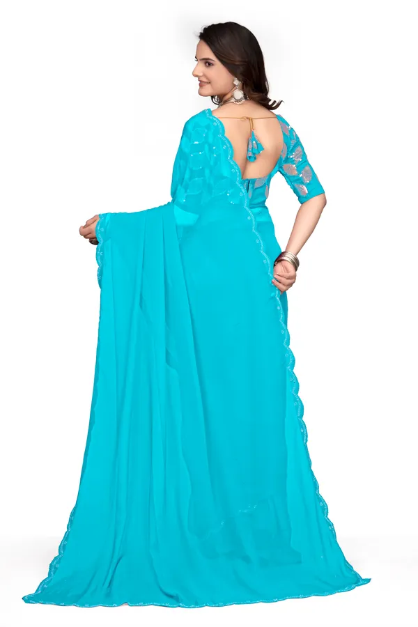 GRIFEZ__WOMEN'S_FANCY_GEORGETTE_SILVER_PANKHUDI_SAREE