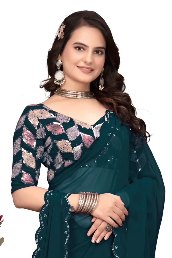 GRIFEZ__WOMEN'S_FANCY_GEORGETTE_SILVER_PANKHUDI_SAREE