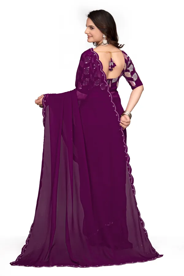 GRIFEZ__WOMEN'S_FANCY_GEORGETTE_SILVER_PANKHUDI_SAREE