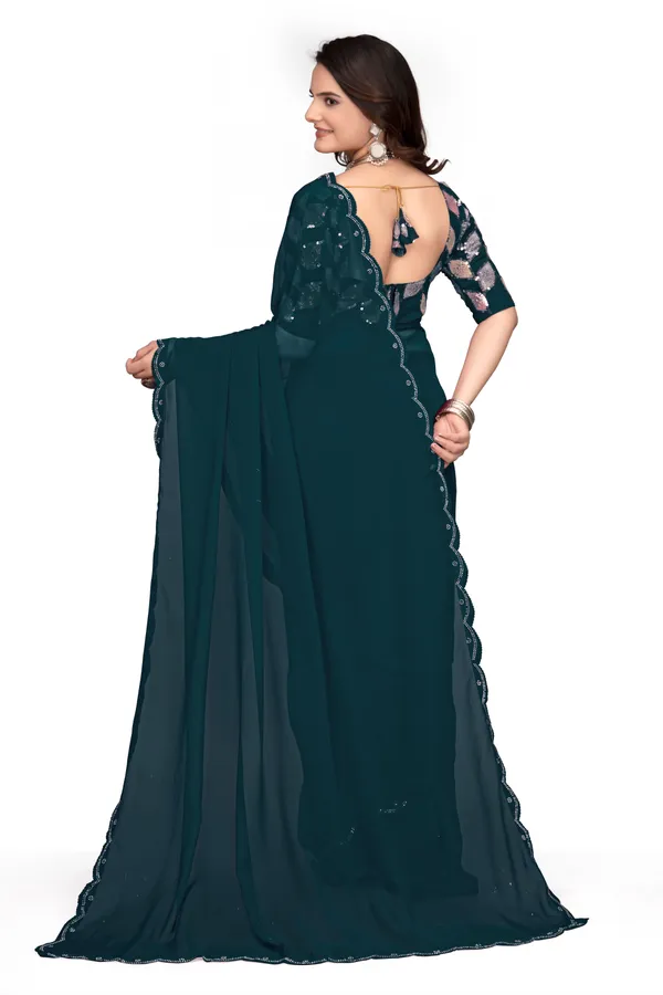 GRIFEZ__WOMEN'S_FANCY_GEORGETTE_SILVER_PANKHUDI_SAREE
