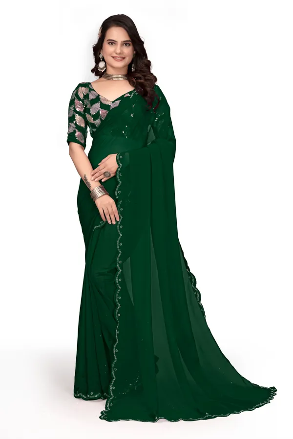 GRIFEZ__WOMEN'S_FANCY_GEORGETTE_SILVER_PANKHUDI_SAREE