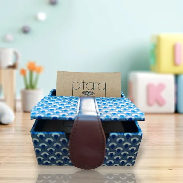 Blue_Ikat_Handcrafted_Desk_Cardholder