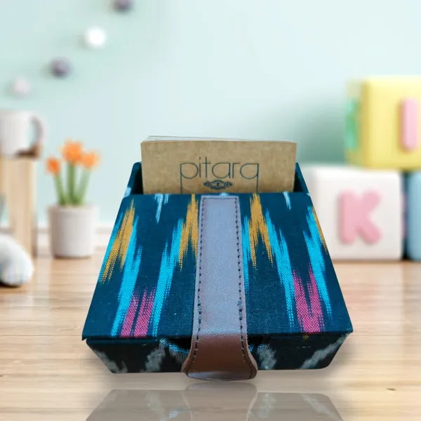 Black_Ikat_Handcrafted_Desk_Cardholder