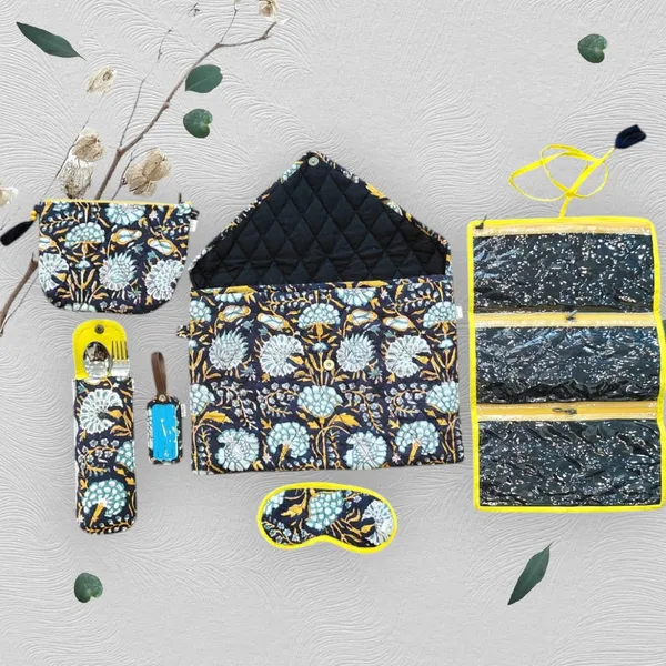 Navy_Blue_Yellow_Floral_Quilted_Travelling_Kit_/_Gift_Set