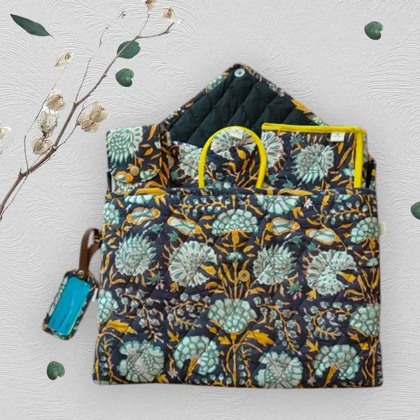 Navy_Blue_Yellow_Floral_Quilted_Travelling_Kit_/_Gift_Set
