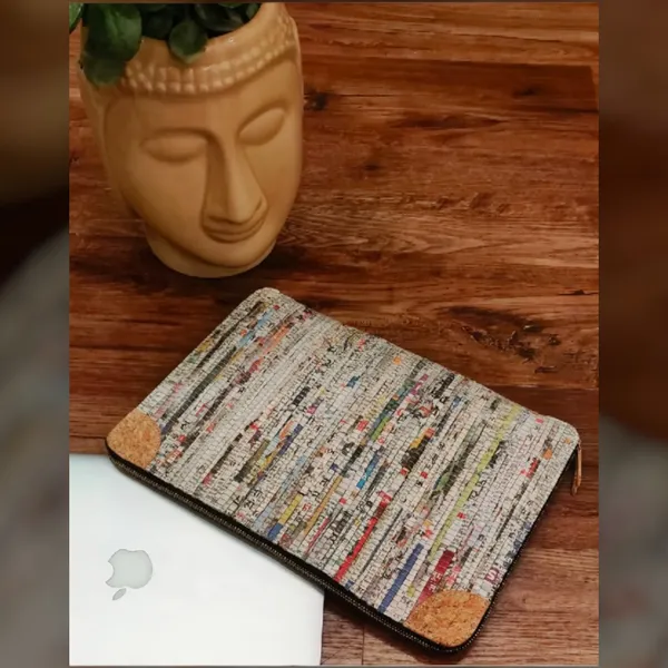 Upcycled_Weaved_Newspaper_13"_Laptop_Sleeve