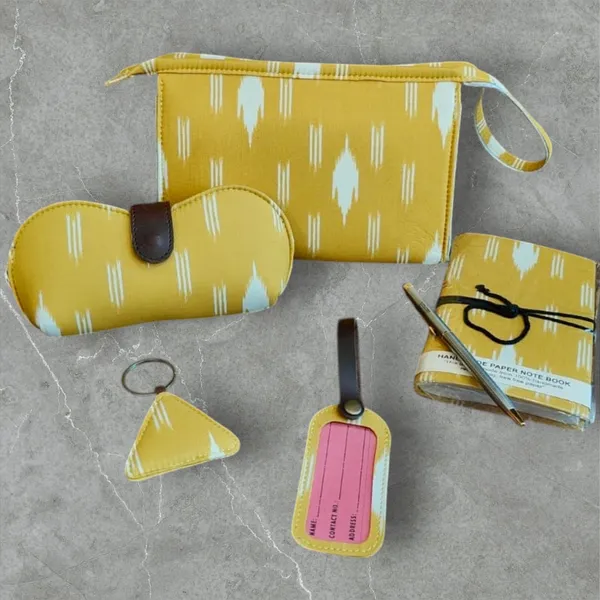 Yellow_Ikat_Handcrafted_Gift_Pouch_Set