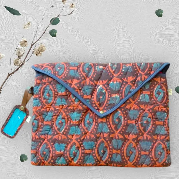 Rust_Blue_Handcrafted_Quilted_Travelling_Kit_/_Gift_Set
