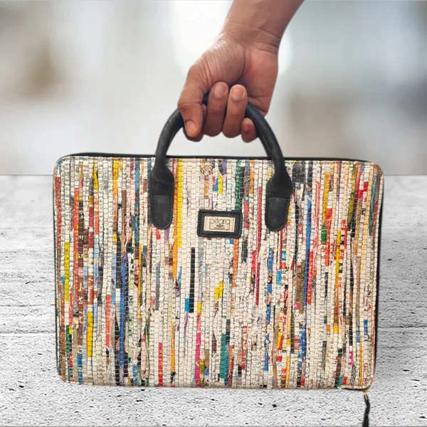 Handstitched_And_Upcycled_Weaved_Magazine_Laptop_Sleeve_|_100%_Environment_Friendly