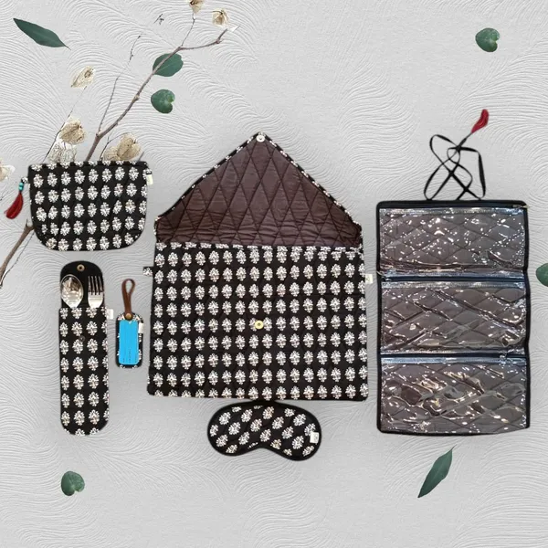 Black_Handcrafted_Small_Boota_Quilted_Travelling_Kit_/_Gift_Set