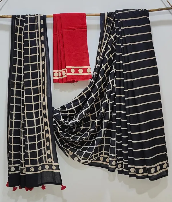 Midnight_Whisper_Mulmul_Saree_With_Unstitched_Blouse_Piece
