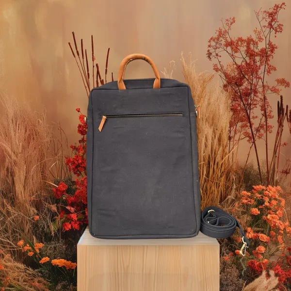 Black_Handcrafted_Mix_Ajrak_Canvas_With_Quilting_Laptop_Bag_&_Matching_Handle