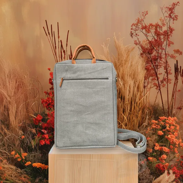 Grey_Pink_Retro_Canvas_With_Quilting_Laptop_Bag_&_Matching_Handle