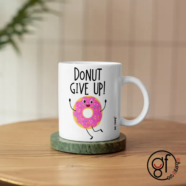 White_Coffee_Mug_Donut_Give_Up_Motivational_Printed_Ceramic__Gift_For_Her_/_Him_(350_Ml)_Pack_Of_1