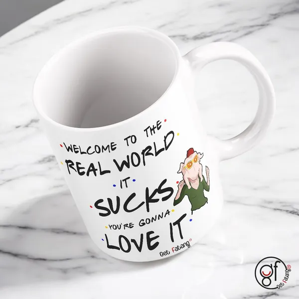 Welcome_To_The_Real_World_Friends_Tv_Show_Series_White_Mug_|_Pop_Culture_Theme_Printed_Ceramic_Mug_|_Gift_For_Him_/_Her_|_(350_ML)_Pack_Of_1_(White)