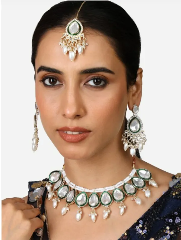 Alloy_Choker_Set_Gold_Plated_For_Women