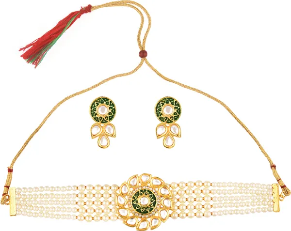 Alloy_Choker_Set_Silver_Plated_For_Women