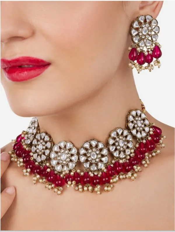 Alloy_Choker_Set_Gold_Plated_For_Women