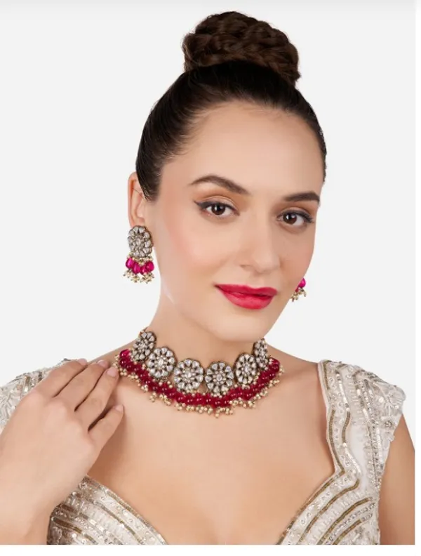 Alloy_Choker_Set_Gold_Plated_For_Women