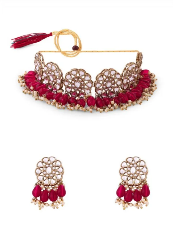Alloy_Choker_Set_Gold_Plated_For_Women