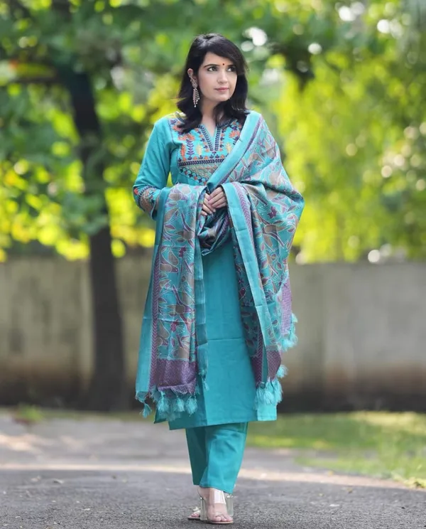 Cotton_Slub_Kurta_Pant_With_Dupatta_Set