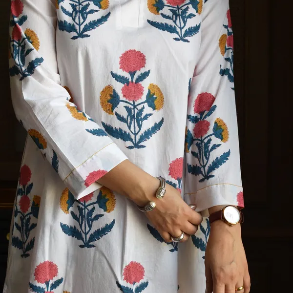 Sanganeri_Print_Cotton_Kurta_Pant_Hand_Block