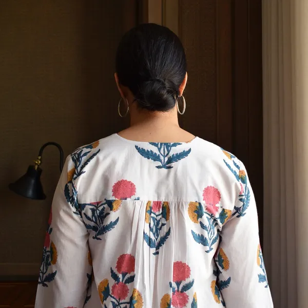 Sanganeri_Print_Cotton_Kurta_Pant_Hand_Block