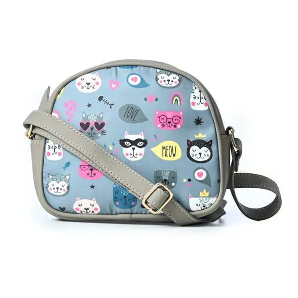 Sky_Blue_Cat_Print_Cross_Body_Bag_With_Zipper_Compartments