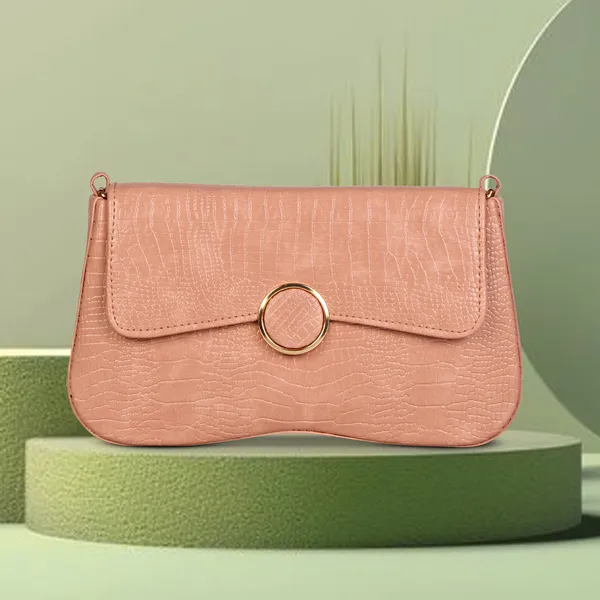 Peach_Shoulder_Sling_Bag_With_Golden_Chain_Strap