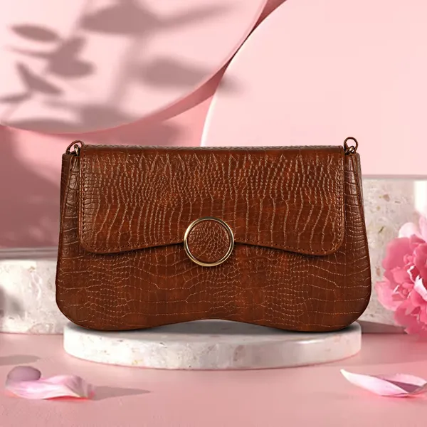 Rosewood_Brown_Shoulder_Sling_Bag_With_Golden_Chain_Strap