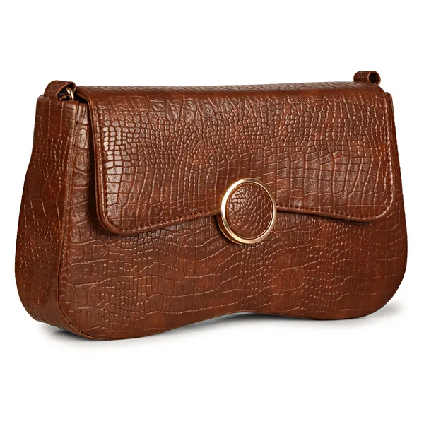 Rosewood_Brown_Shoulder_Sling_Bag_With_Golden_Chain_Strap
