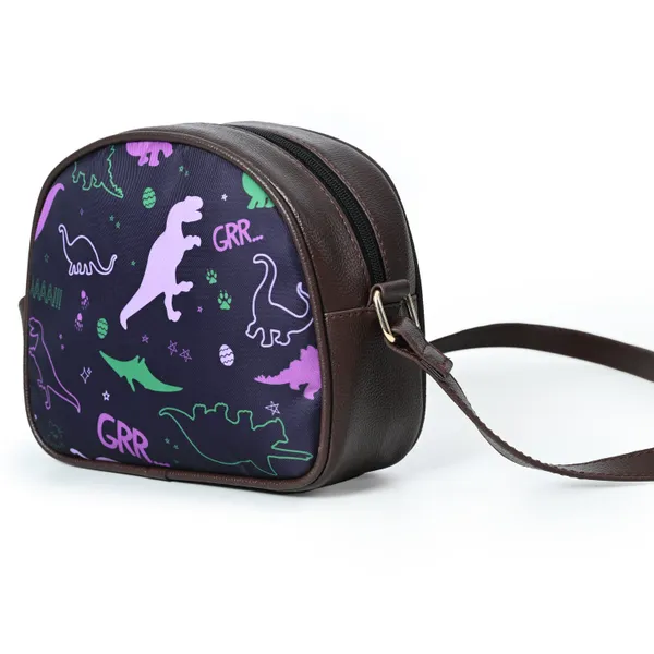 Deep_Purple_Dino_Cross_Body_Bag_With_Zipper_Compartments