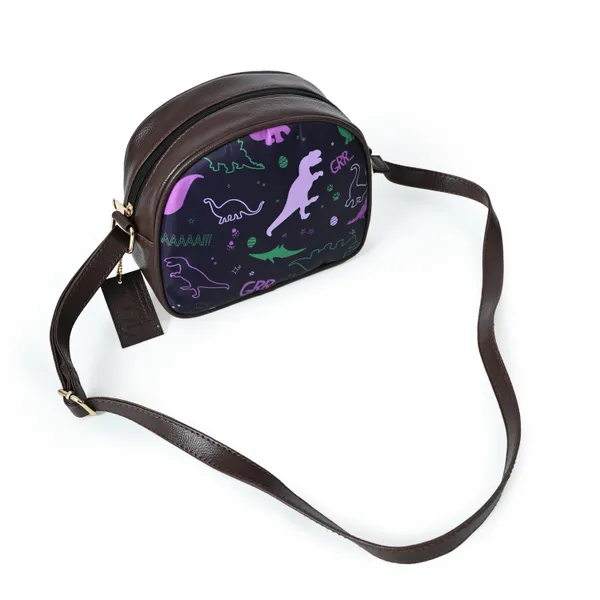 Deep_Purple_Dino_Cross_Body_Bag_With_Zipper_Compartments