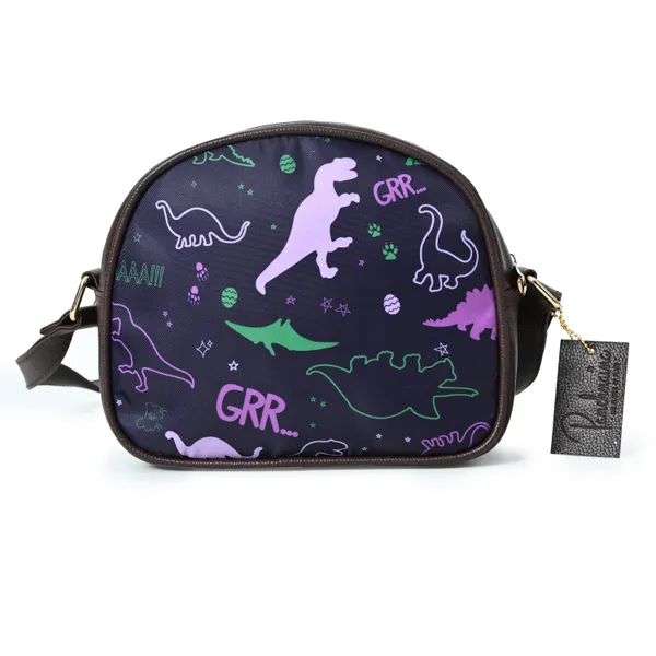 Deep_Purple_Dino_Cross_Body_Bag_With_Zipper_Compartments