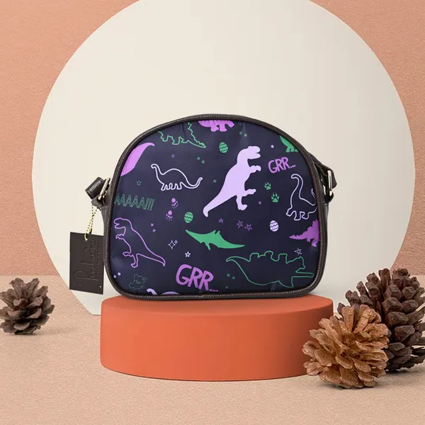 Deep_Purple_Dino_Cross_Body_Bag_With_Zipper_Compartments