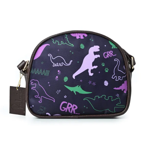 Deep_Purple_Dino_Cross_Body_Bag_With_Zipper_Compartments