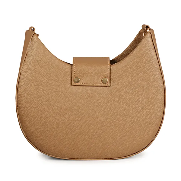 Camel_Brown_Half_Moon_Shape_Solid_Sling_Bag_With_Golden_Chain_Strap