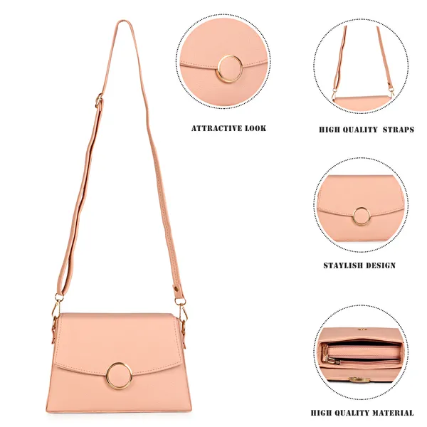 Peach_Stylish_Non-Toxic_Soft_&_Lightweight_Solid_Sling_Bag