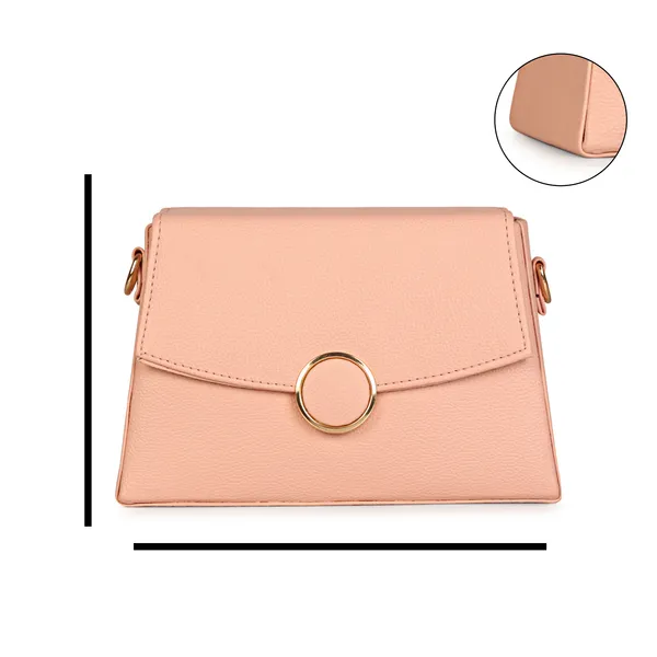 Peach_Stylish_Non-Toxic_Soft_&_Lightweight_Solid_Sling_Bag