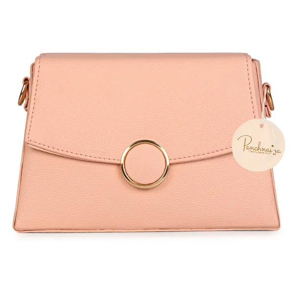 Peach_Stylish_Non-Toxic_Soft_&_Lightweight_Solid_Sling_Bag