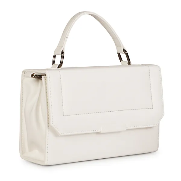 White_Stylish_Solid_Finish_Top_Handle_Sachet_Sling_Bag