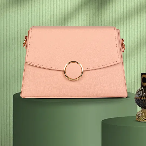 Peach_Stylish_Non-Toxic_Soft_&_Lightweight_Solid_Sling_Bag