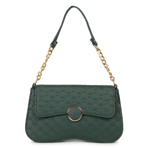 Teal_Honeycomb_Sling_Bag_With_Golden_Chain