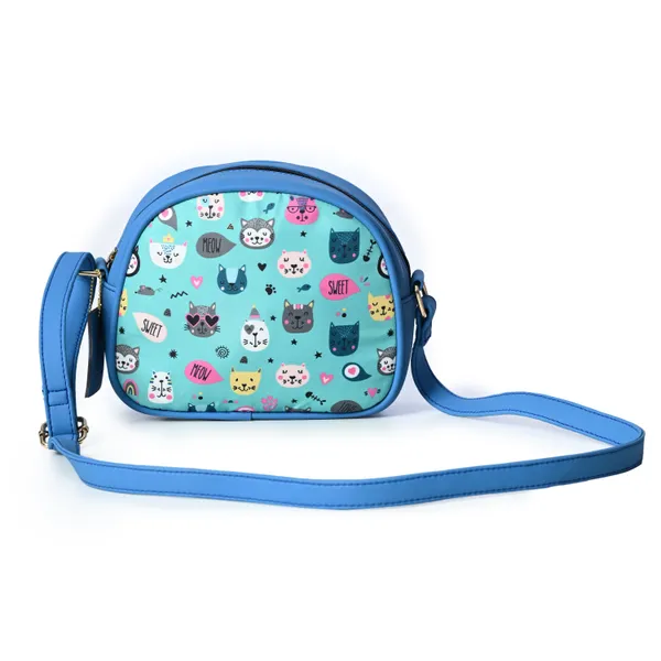 Teal_Cartoon_Cross_Body_Bag_With_Zipper_Compartments