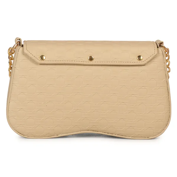 Beige_Honeycomb_Sling_Bag_With_Golden_Chain