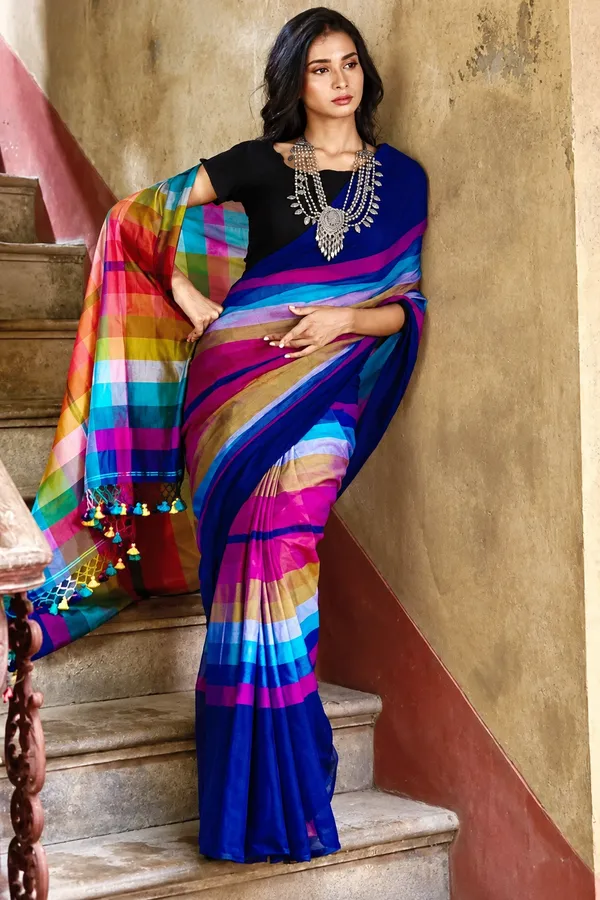Multi_Colour_Vibrant_Handloom_Latest_Design_Premium_Mull_Cotton_Very_Soft_Saree_in_Comfort_&_Style